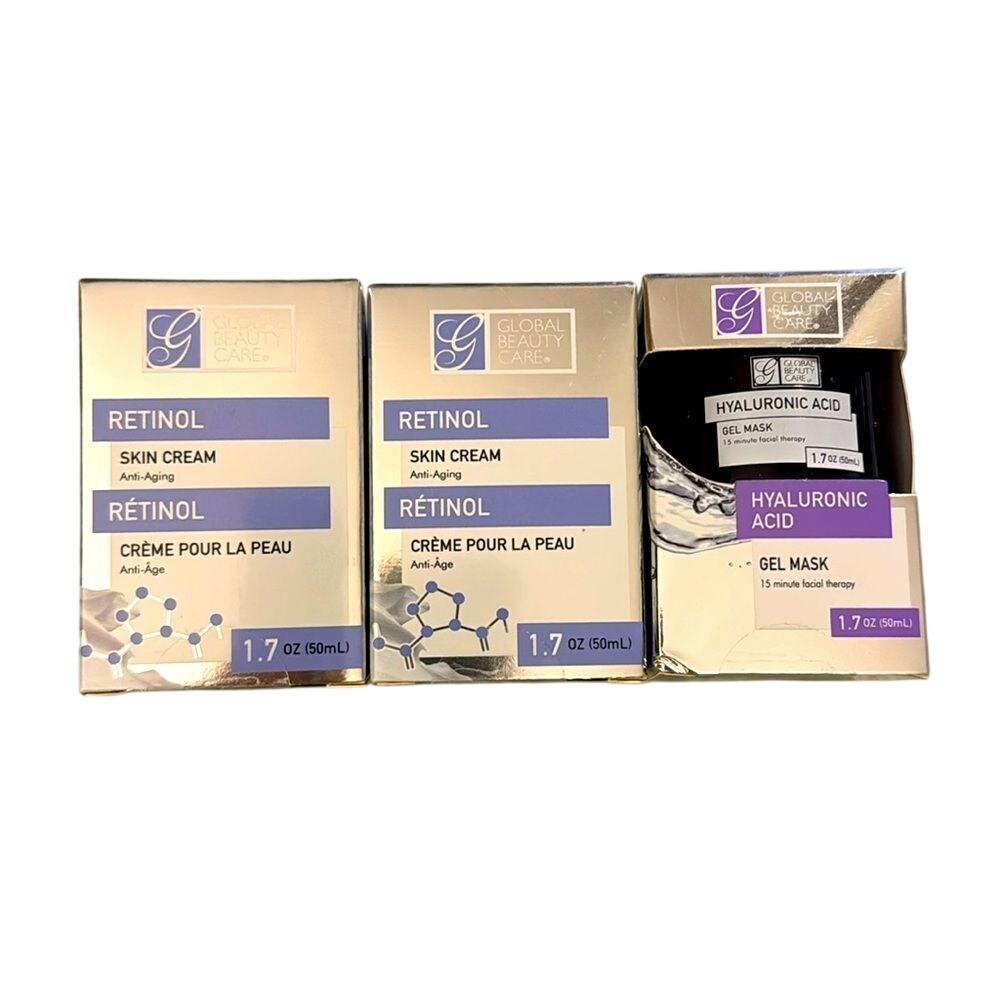 Global Beauty Care Retinol skin Cream anti-aging & hyaluronic acid gel mask lot